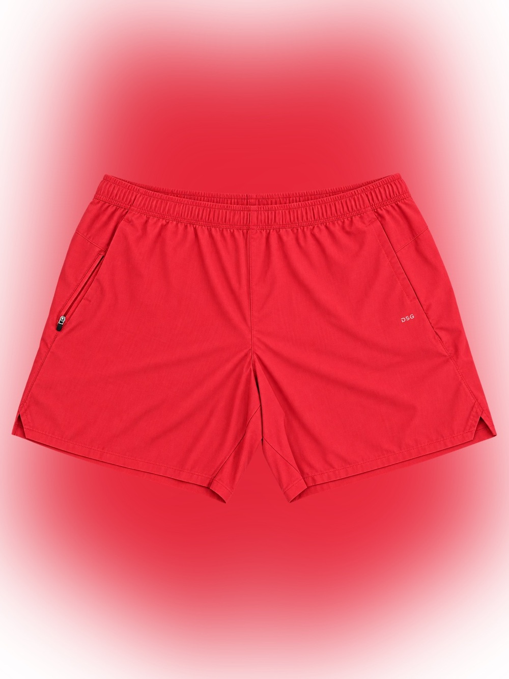 DSG Men’s XXL Red Athletic Performance Shorts Zipper Pocket Stretch
